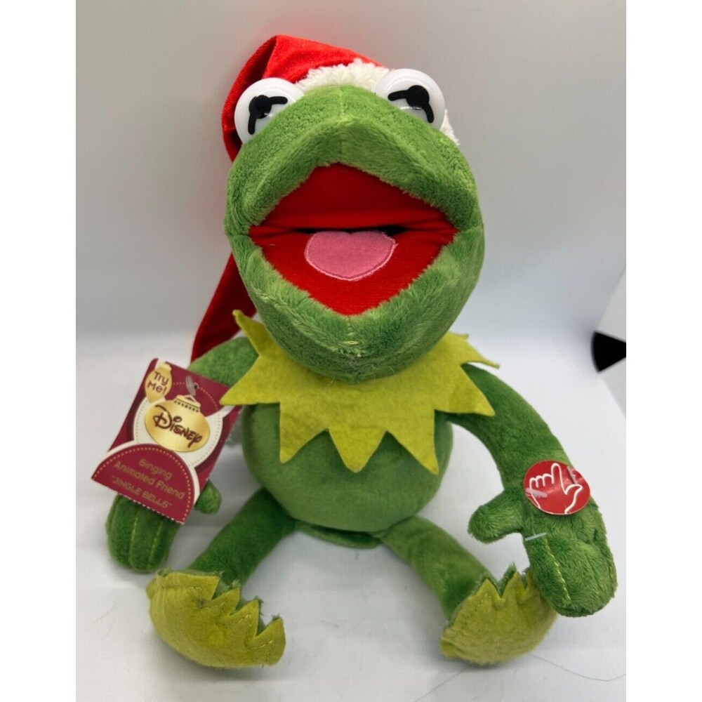 Disney Kermit The Frog Christmas Singing Musical Jingle Bells Plush muppet show